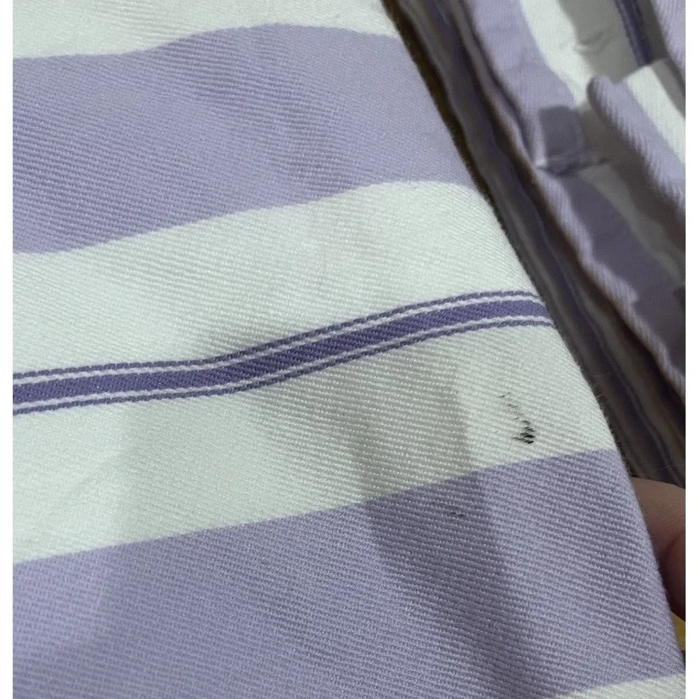 Pottery Barns Kids Spring Stripe Purple  White 2 Panels Curtain Lined 42x90